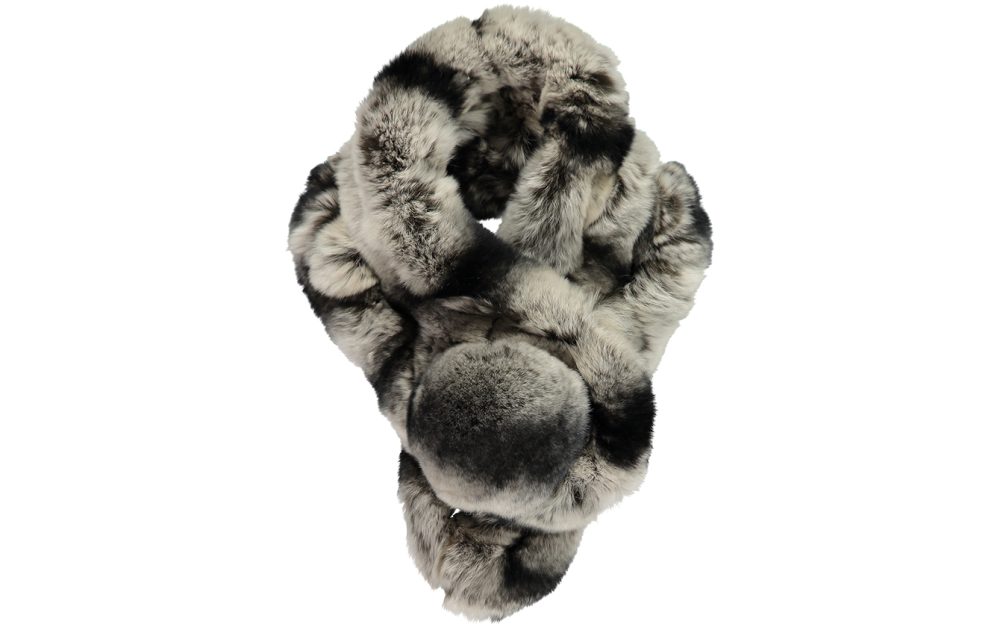 Grey Rabbit Fur Collar