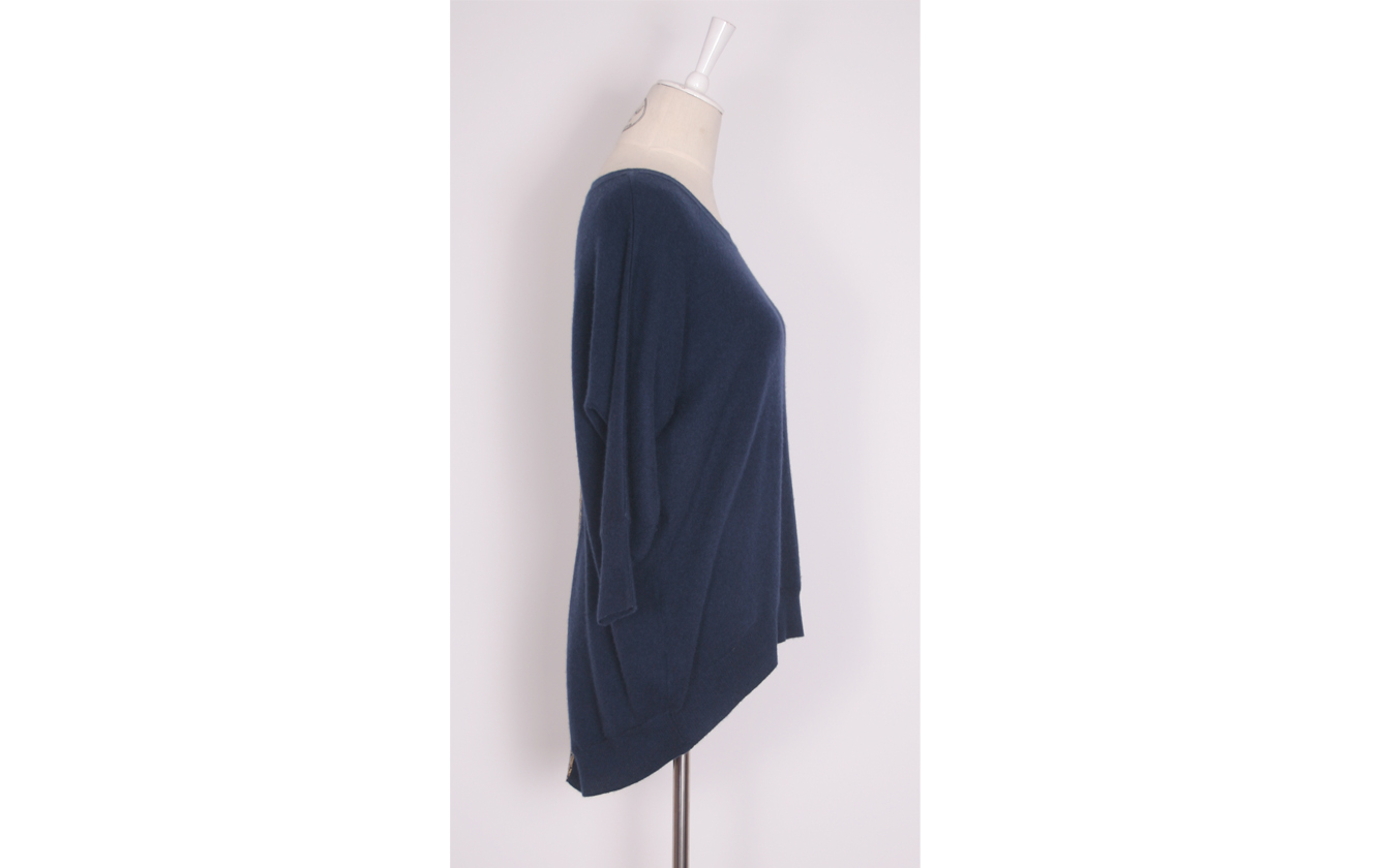Fleur Sequined Cashmere Sweater - Navy