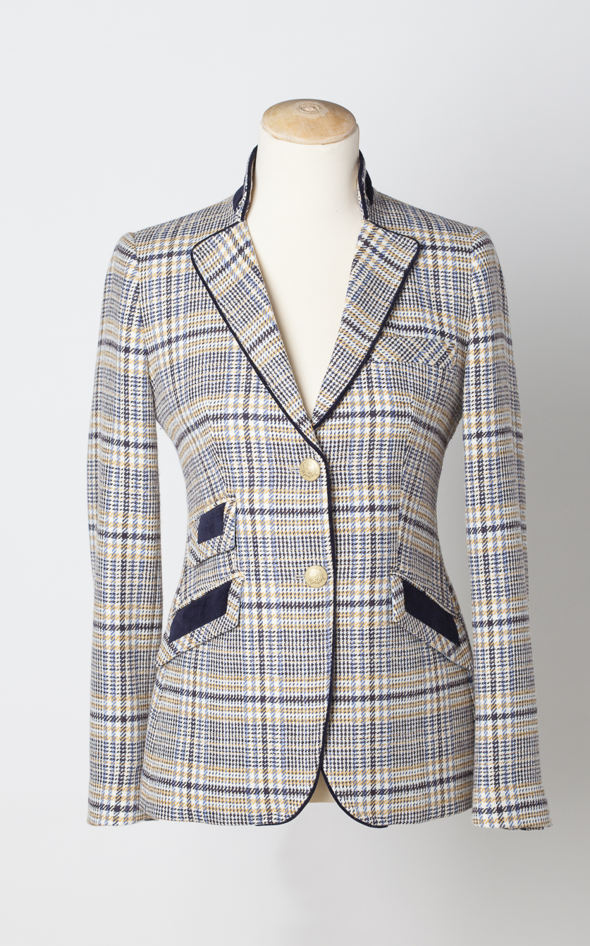 Navy and Cream Check Jacket | Laurie & Jules