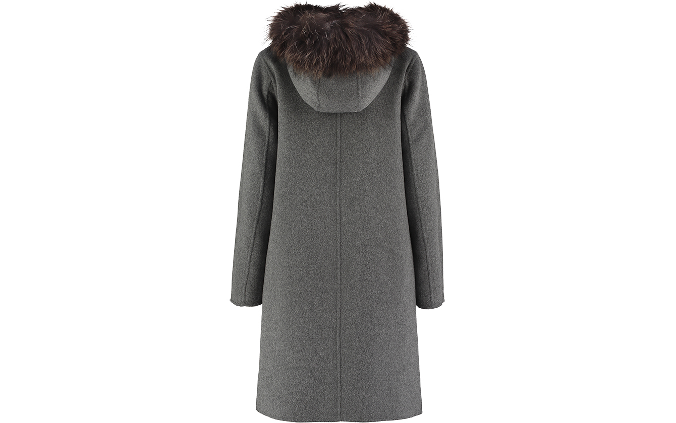 Wool Reversible Coat Grey Back