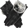 Black Rabbit Fur Trimmed Gloves.sjpg