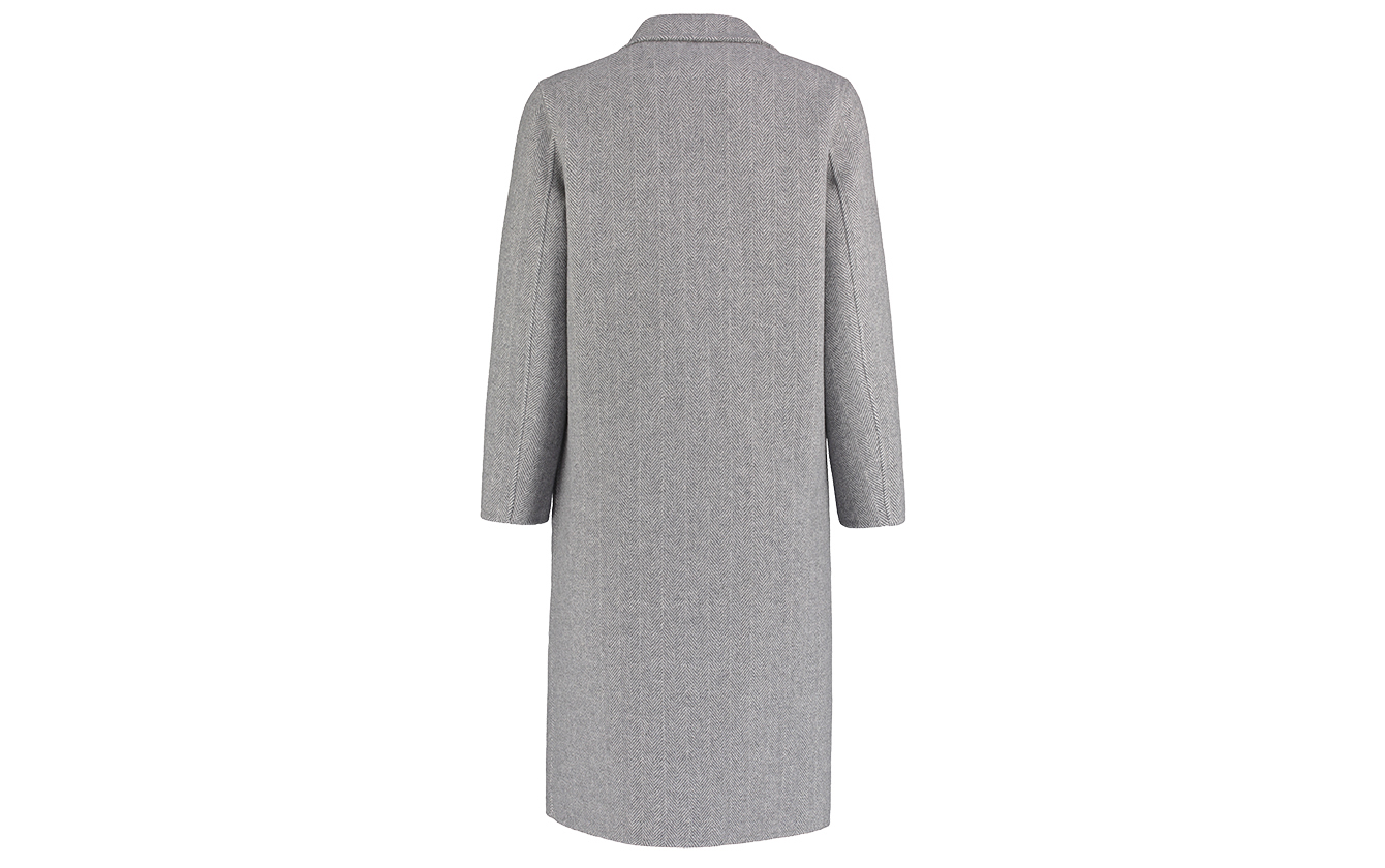 Womens Coat Grey Cashmere with soft fur trim, a must have for the winter