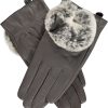 Grey Rabbit Fur Trimmed Gloves.sjpg