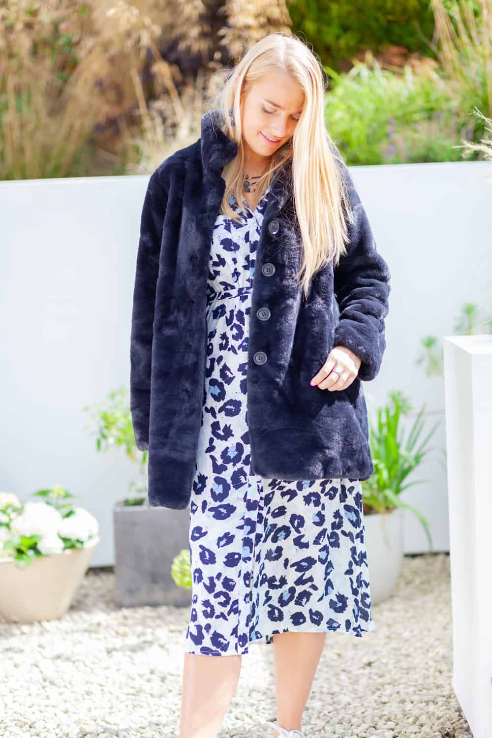 Issy blue leopard dress and coat re