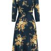 Blue and Gold Floral Dress B
