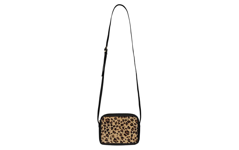 leopard handbag front