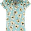 Turquoise Floral Top F