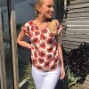 red floral top lifestyle 1