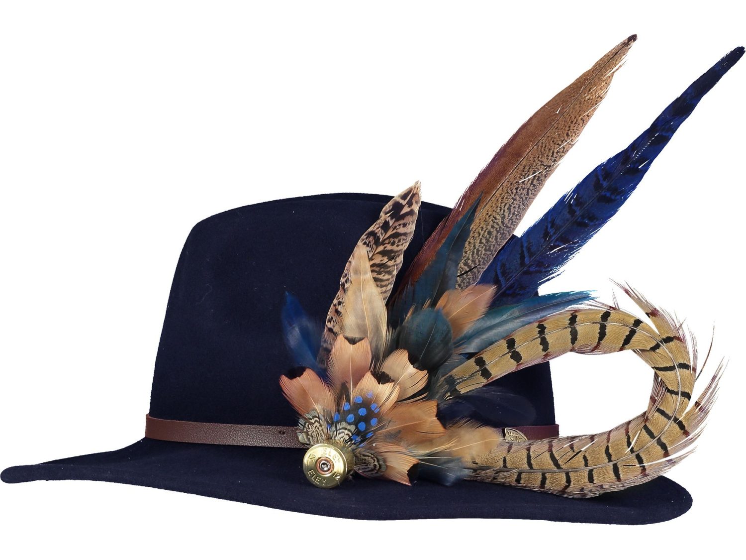 Deluxe Navy Feather Pin and Hat