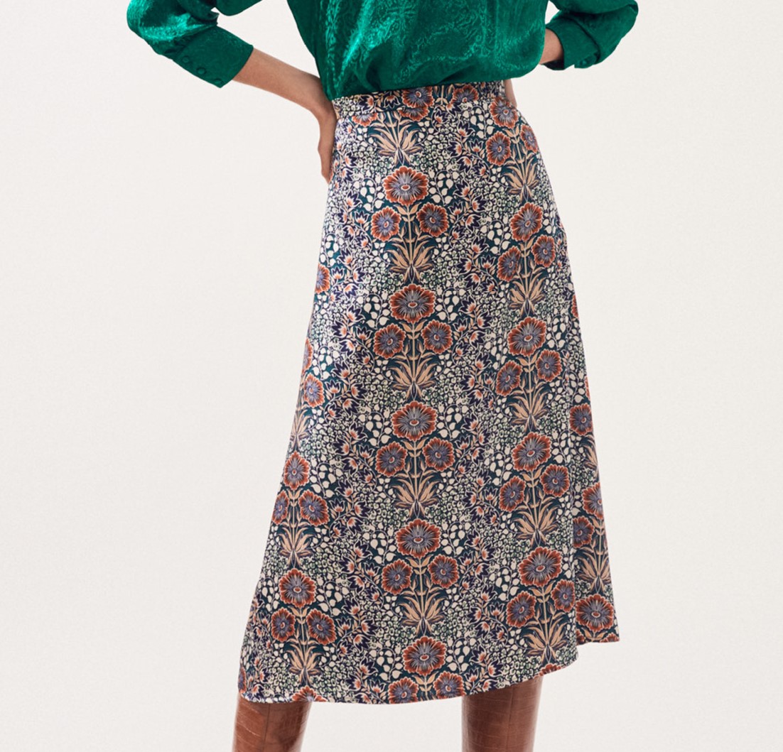 liberty print maxi skirt
