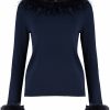 Navy Feathers Sweater F n