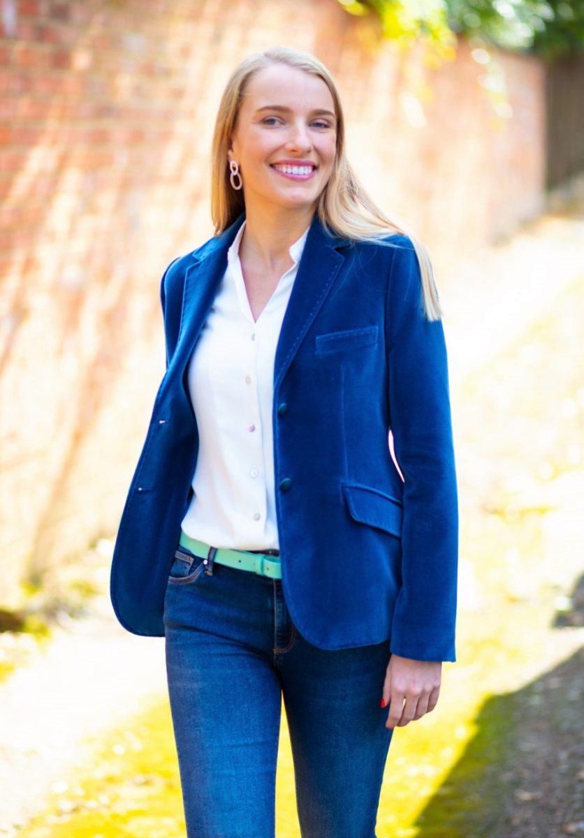 Etta Blue Velvet Jacket Laurie & Jules