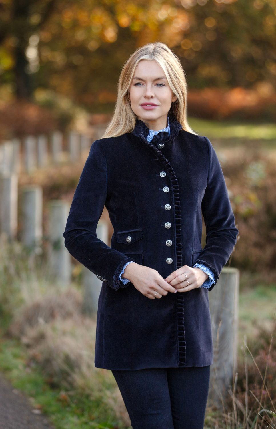 Beatriz Navy Long Jacket 6x
