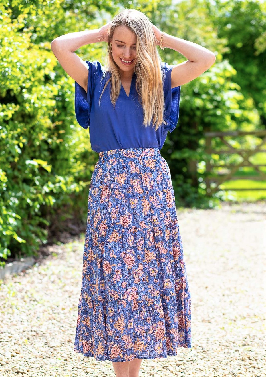 Blue Liza Top and Skirt