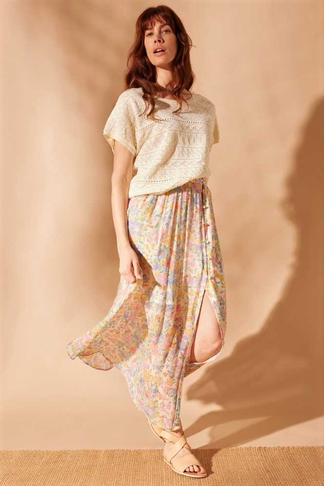 Floral Print Chiffon Skirt 2