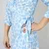 Pale Blue and White Wrap Dress 5