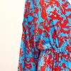 Turquoise and Red Print Dress