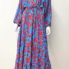 Turquoise and Red Print Dress 1a