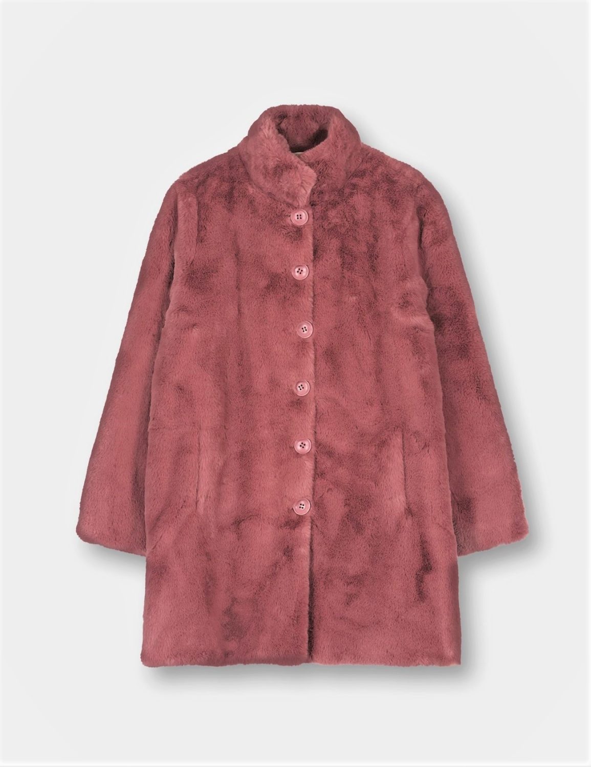 Rose Pink Faux Fur Coat 5