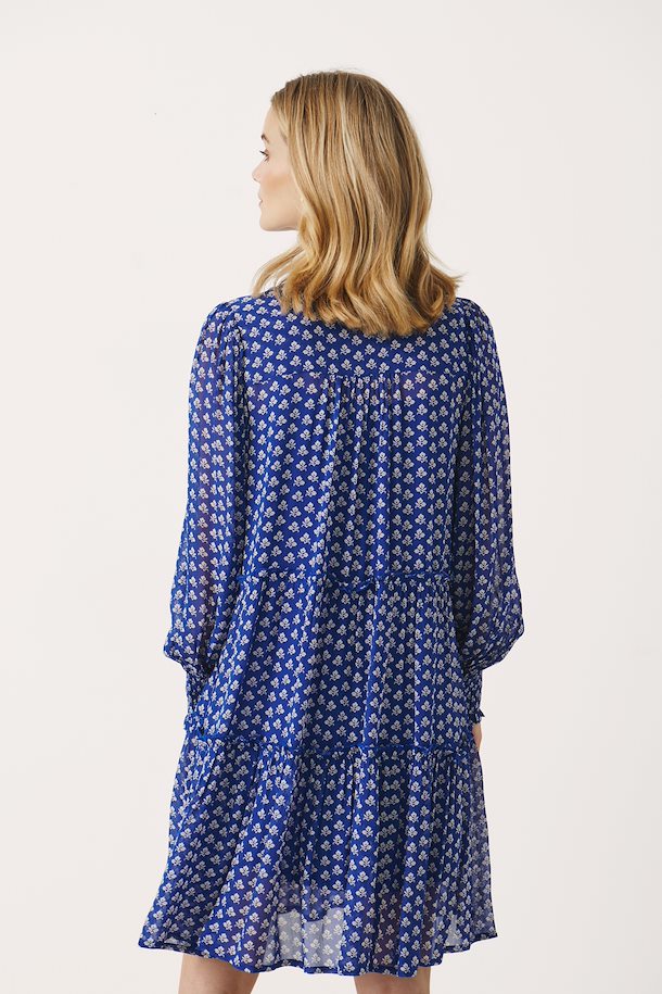 Blue Print Dress Short 2
