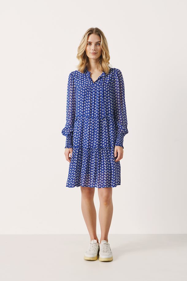 Blue Print Dress Short 3