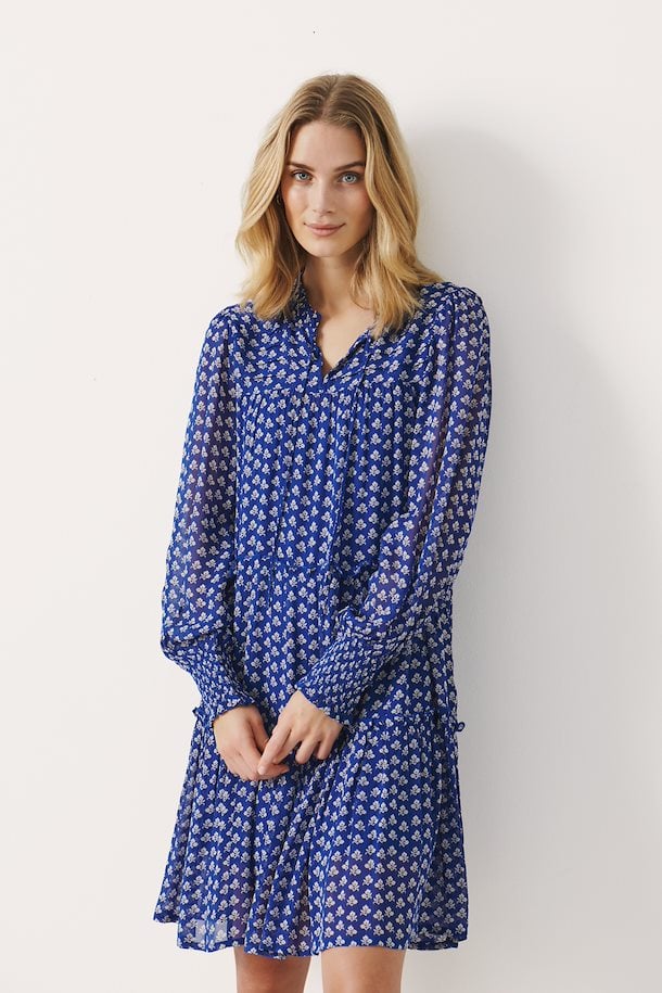 Blue Print Dress Short