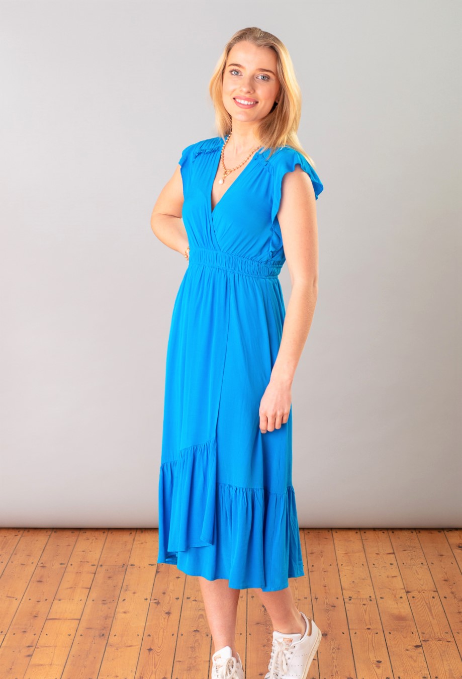 Blue Fluid Maxi Dress 5