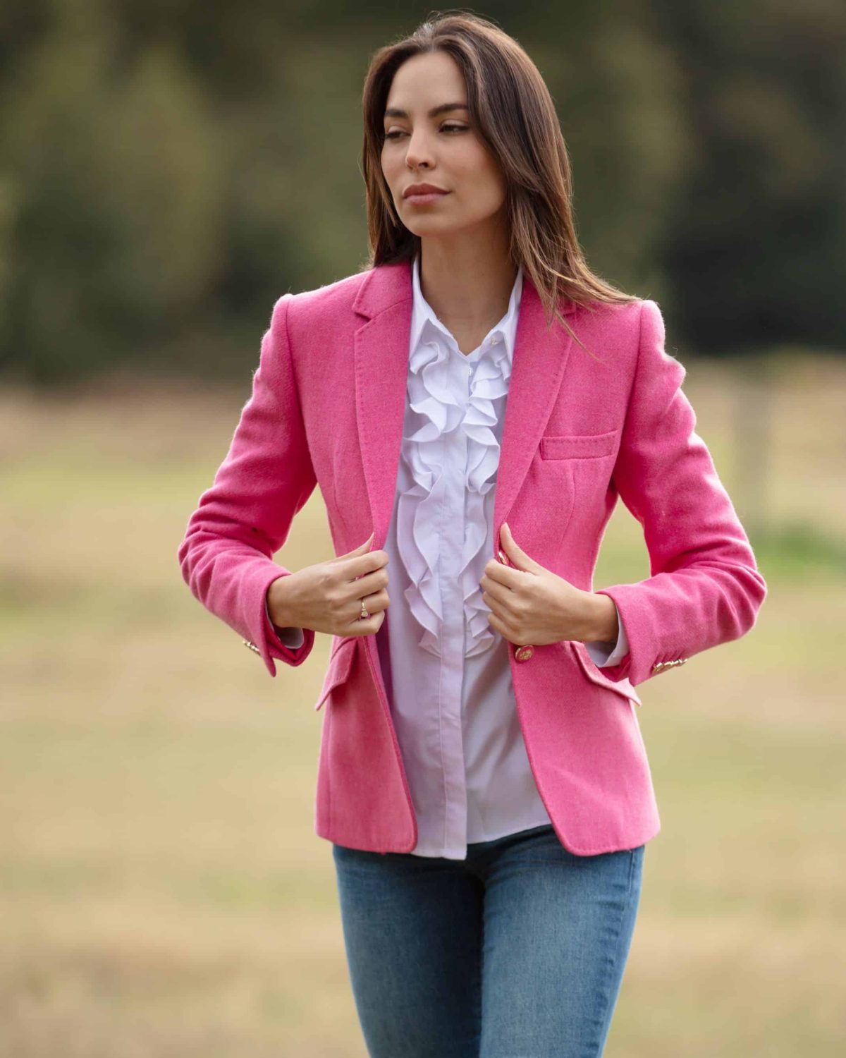 Claudie Pink Tweed Jacket 4