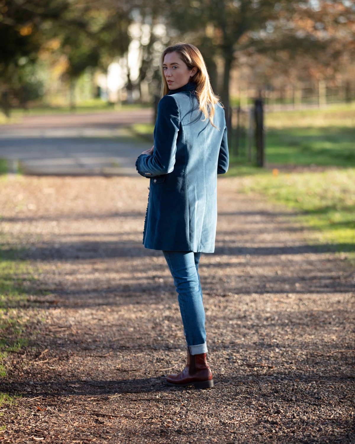 Beatriz French Blue Velvet Jacket iv