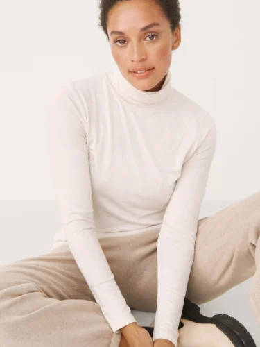 Cream Efinas Polo Neck