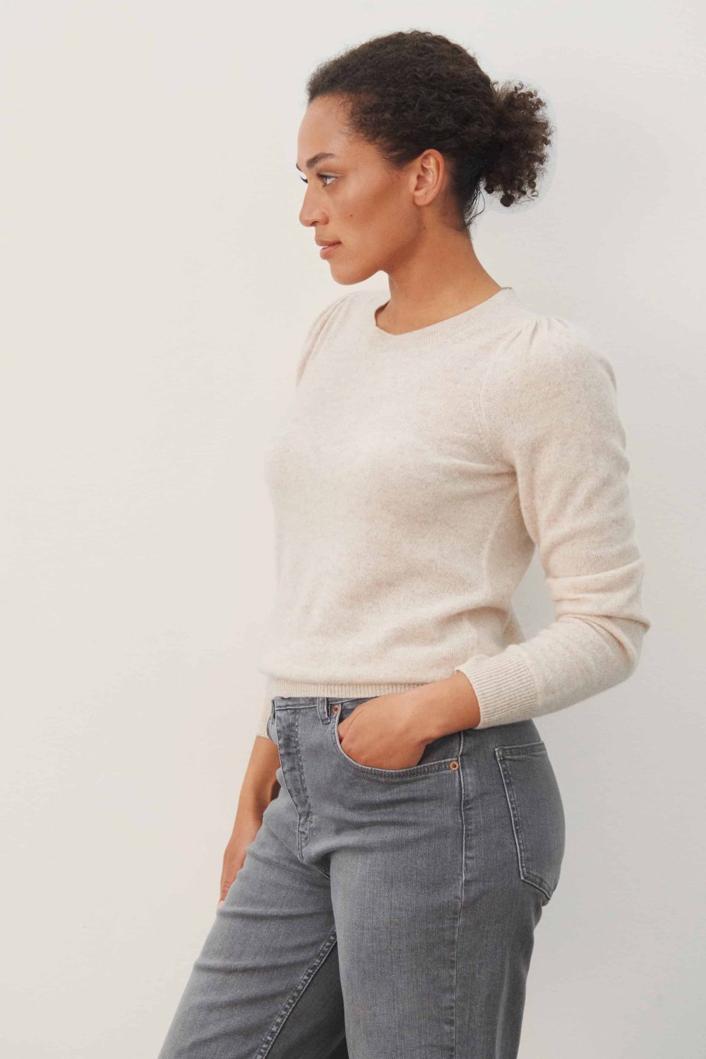 P2 Natural Melange Cashmere Jumper i1