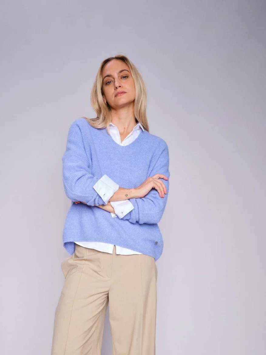 MM Thora VNeckKnit Hydrangea v