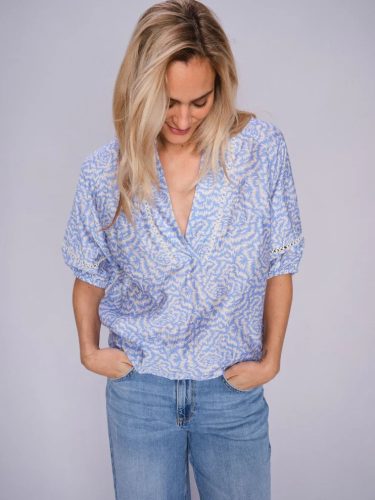 Aleyna Hydrangea Blue Blouse