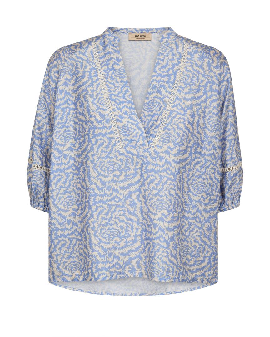 MMAleyna Saku Blouse Blue Ecru