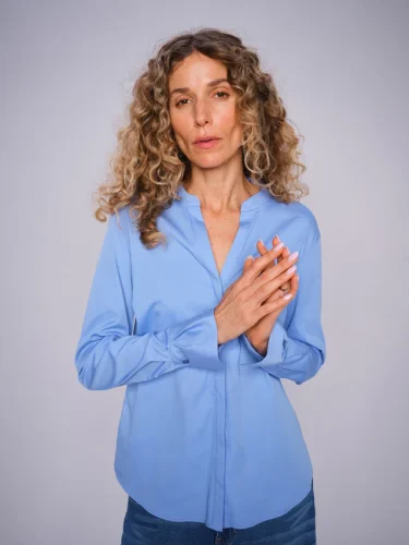 Matthea Hydrangea Blue Shirt