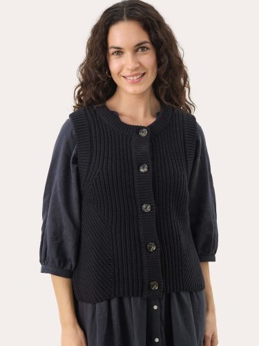 Navy Blue Knitted Waistcoat