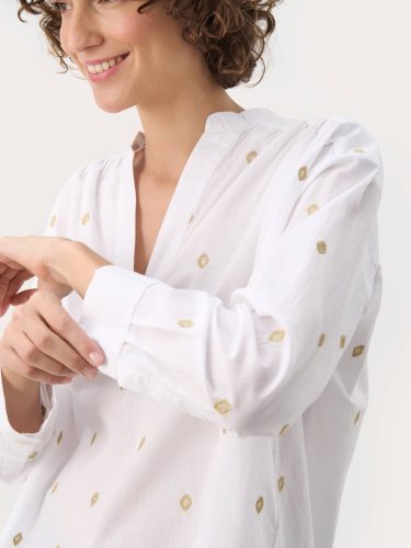 Natale White Cotton Blouse