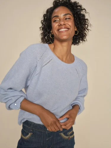 Talli Crew Neck Cashmere Blue Jumper