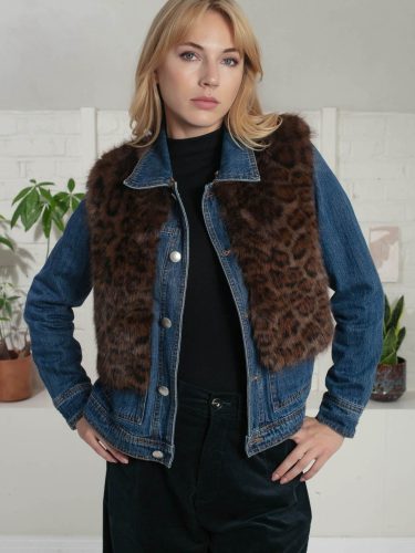 Faux Fur Gilet Chocolate Leopard