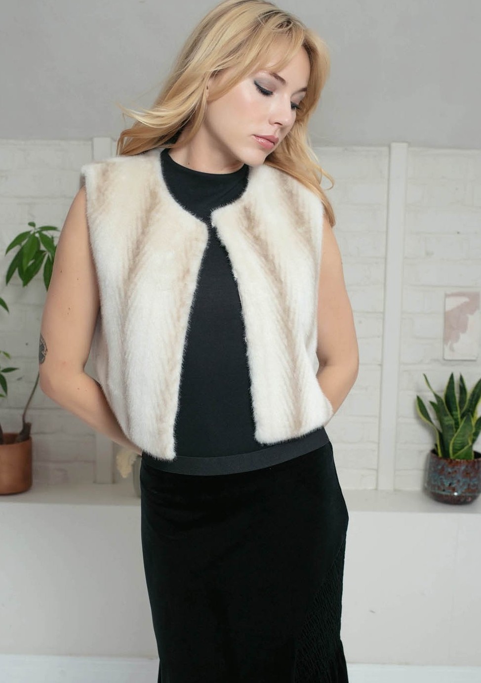 Nooki Faux-Fur-Gilet-Cream