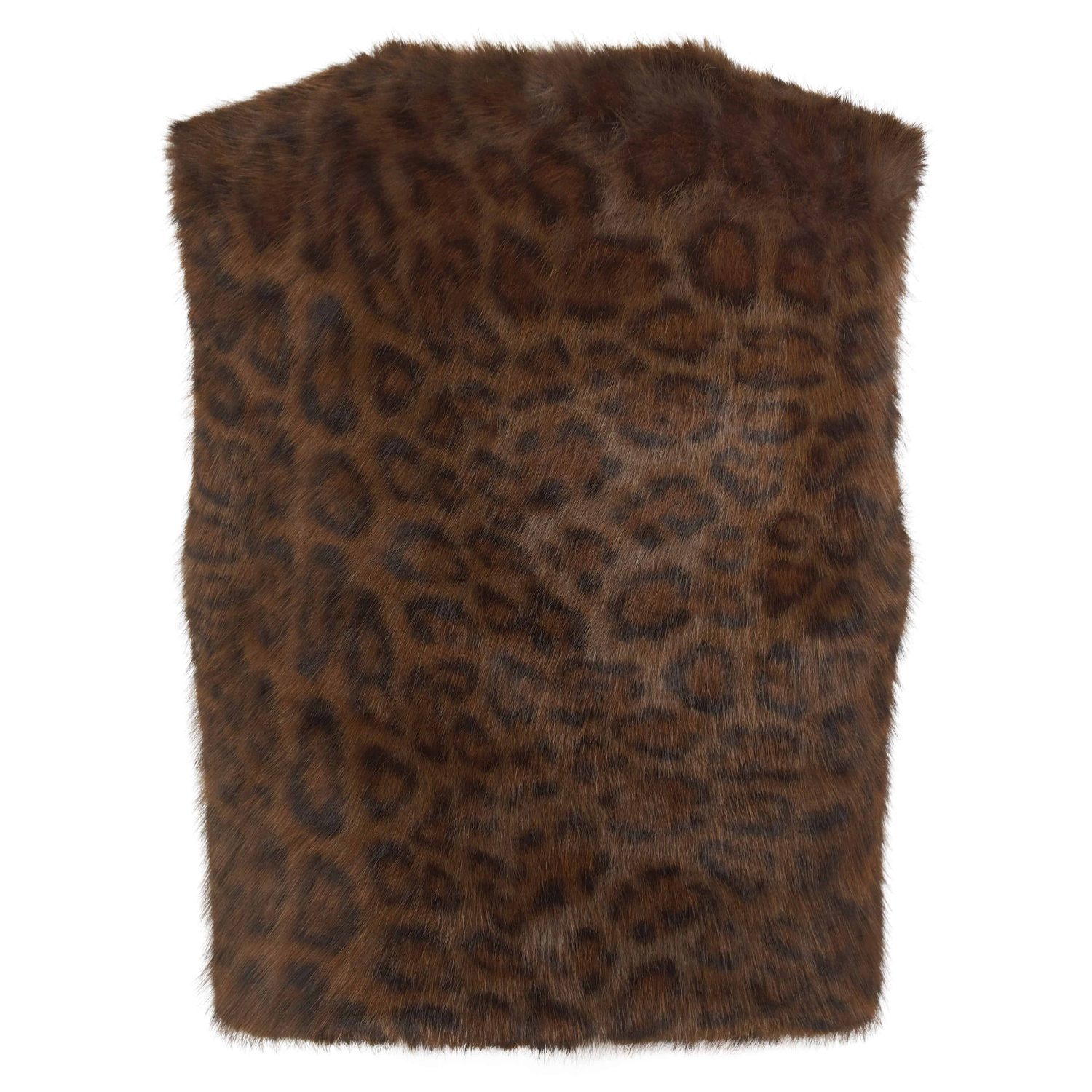 Nooki Women’s Choc Leopard Print faux fur gilet_Edelweiss