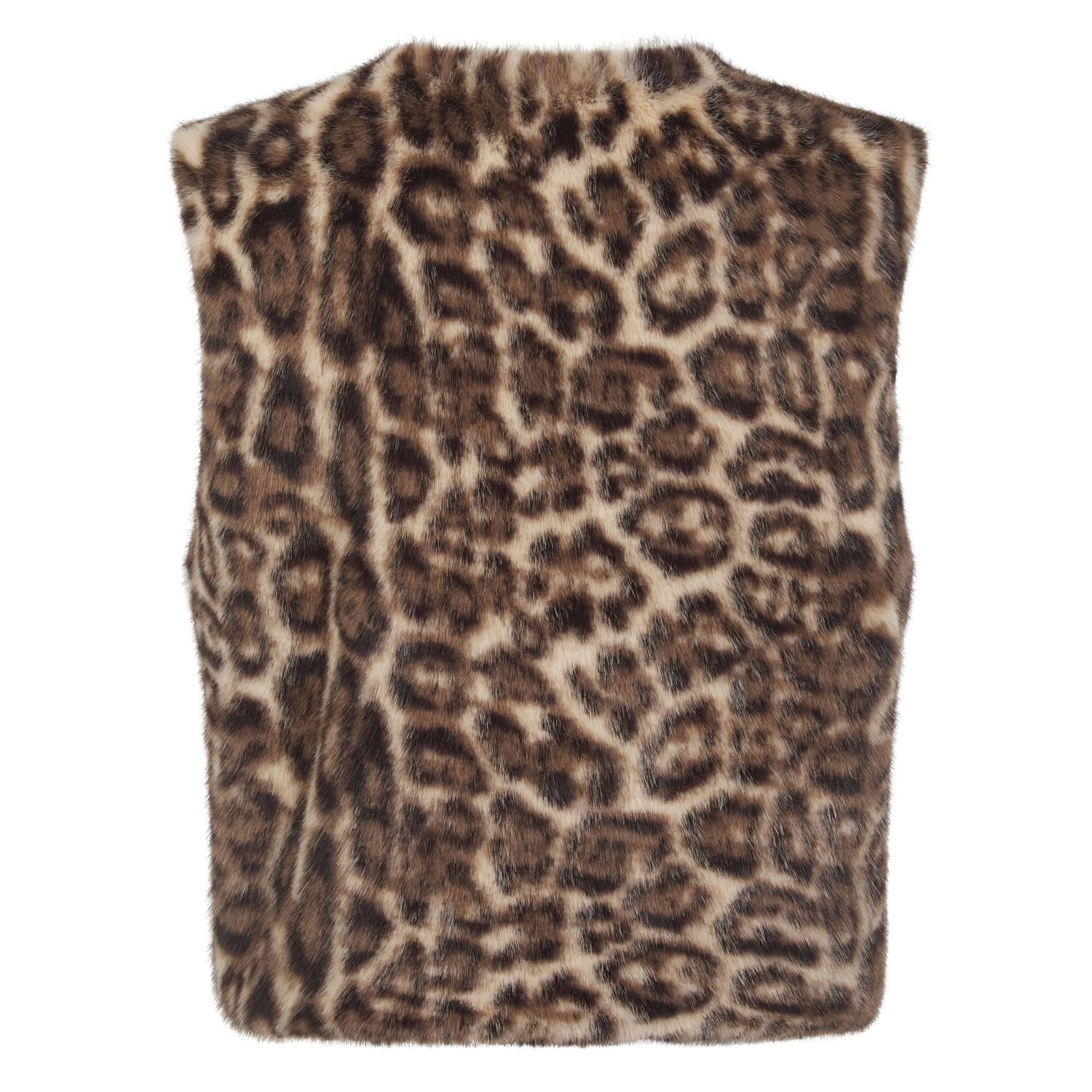 Nooki Women’s Leopard Print faux fur gilet_Edelweiss