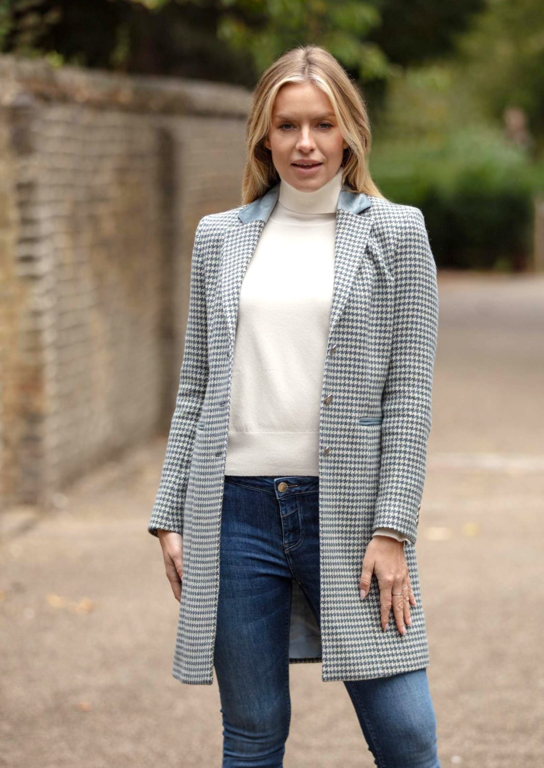 Verity Houndstooth Racing Coat iv x