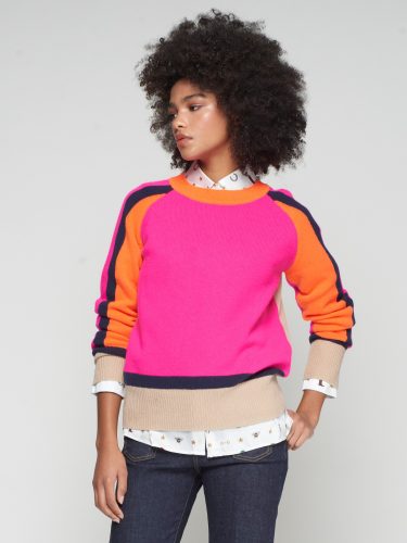 Pink Colour Block Jumper