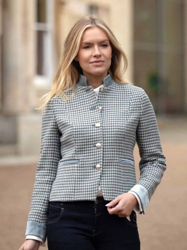 Carmen Blue Houndstooth Jacket