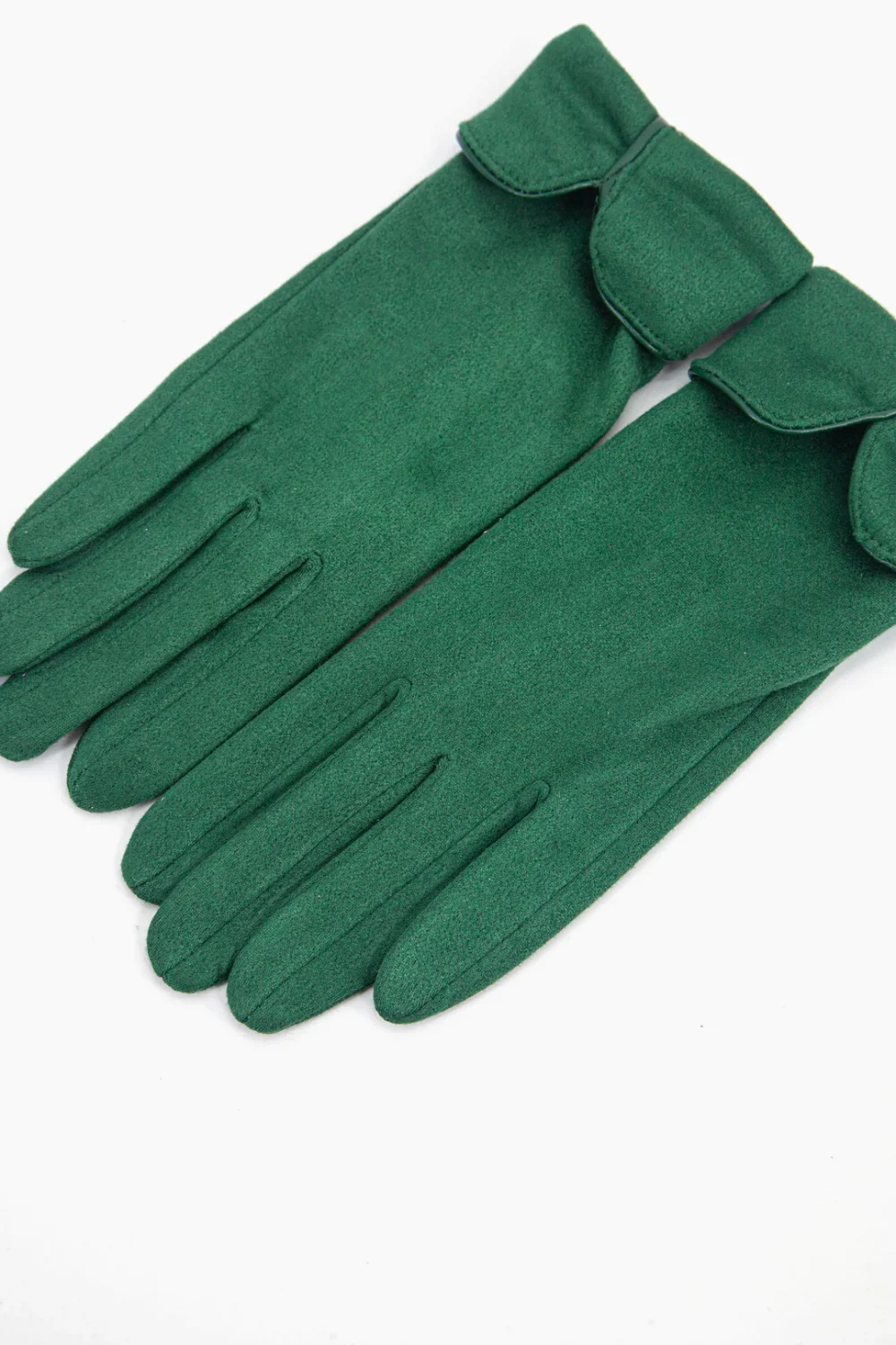 Green Suedette Gloves 1