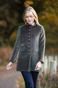 Beatriz Khaki Green Velvet Long 7 x