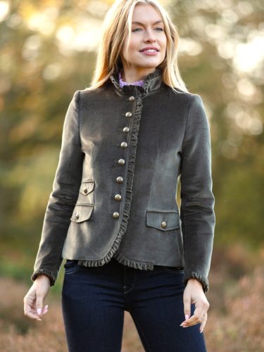 Beatriz Khaki Velvet Jacket