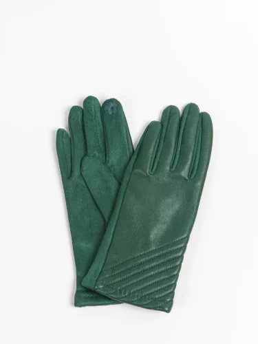 Green Diagonal Stitch Gloves