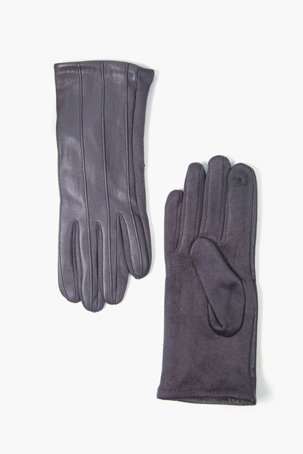 Grey Vertical Stitch Gloves 1